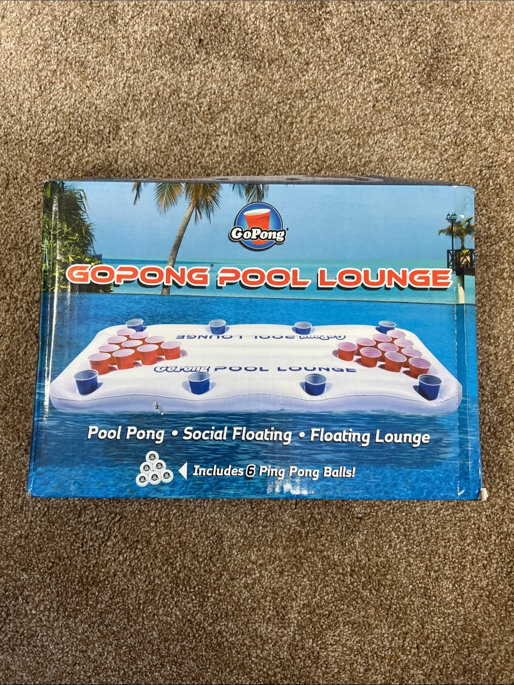White Pool Lounge Floating Beer Pong Game